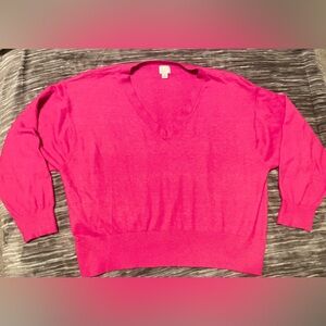 Bright fuchsia 3/4 sleeved sweater, women's size L. Brand is "a new day"